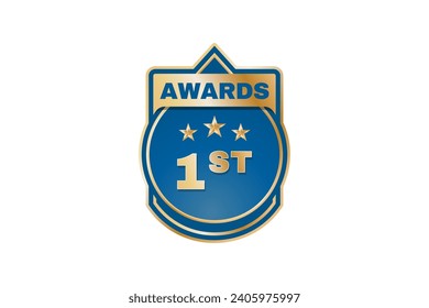 award with liquid water shape emblem logo design for award to winner in competition