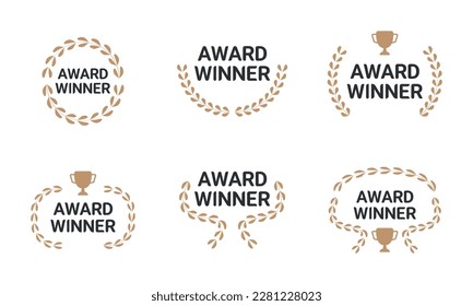 Award logo collection. Isolated abstract graphic design template. Luxury round frames, decoration emblems.