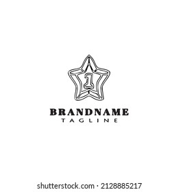 award logo icon cartoon design template modern black vector illustration