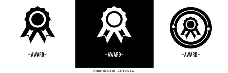 Award logo set. Collection of black and white logos. Stock vector.