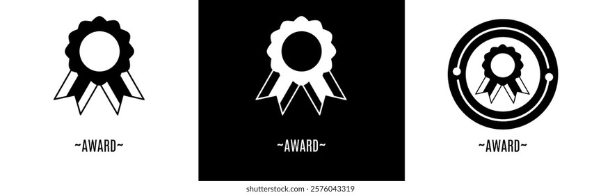 Award logo set. Collection of black and white logos. Stock vector.