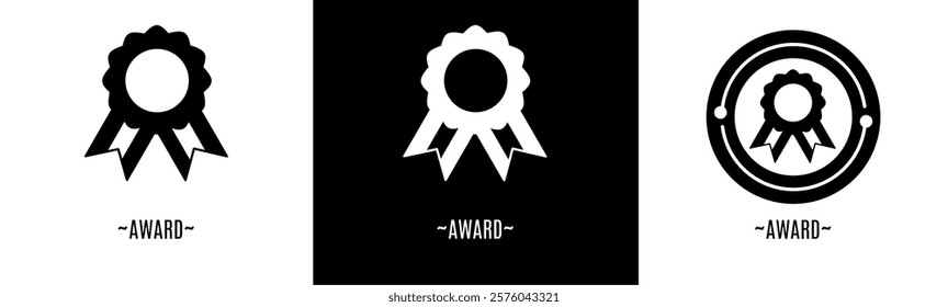 Award logo set. Collection of black and white logos. Stock vector.