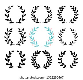 Award luarel symbols, winner prize vector icons isolated on white background