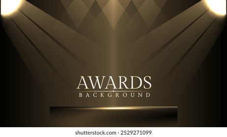 Award luxury elegant gold glowing line with lighting effect sparkle on black awards graphics background. Lines growing elegant shine spark. Premium congratulations card. Event invitation.