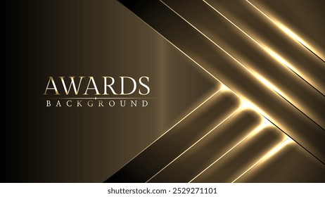 Award luxury elegant gold glowing line with lighting effect sparkle on black awards graphics background. Lines growing elegant shine spark. Premium congratulations card. Event invitation.
