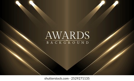 Award luxury elegant gold glowing line with lighting effect sparkle on black awards graphics background. Lines growing elegant shine spark. Premium congratulations card. Event invitation.