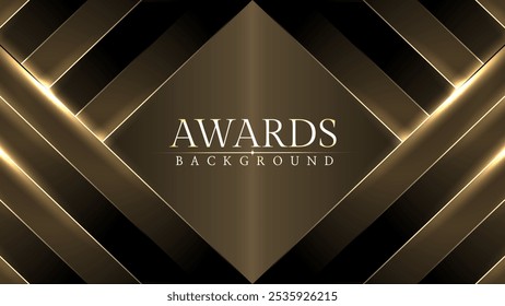 Award luxury elegant gold glowing line with lighting effect sparkle on black awards graphics background. Lines growing elegant shine spark. Premium congratulations card. Event invitation.