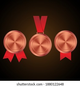 Award medal 3d realistic vector color illustration
