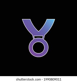 Award Medal blue gradient vector icon