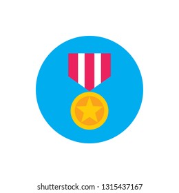 Award medal - concept colored icon in flat graphic design style. Sign for website, mobile application, presentation, infographic. Reward winner symbol. Vector illustration. 