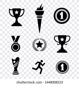 Award medal flat icons vector isolated on transparent background