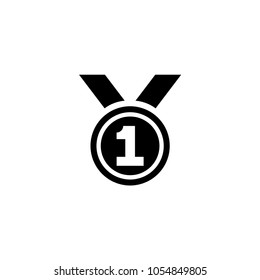 Award Medal. Flat Vector Icon. Simple black symbol on white background