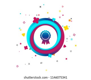 Award medal icon. Best guarantee symbol. Winner achievement sign. Colorful button with icon. Geometric elements. Vector