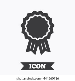 Award medal icon. Best guarantee symbol. Winner achievement sign. Graphic design element. Flat award symbol on white background. Vector