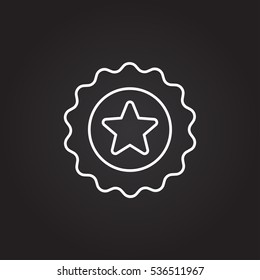 Award medal icon. Best guarantee symbol. Winner achievement sign. Colored flat icons on white background.

