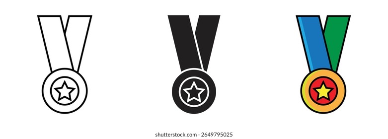 Award medal icon design on white background. Award medal illustration icon