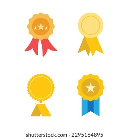 Award Medal Icon Set Vector Design.