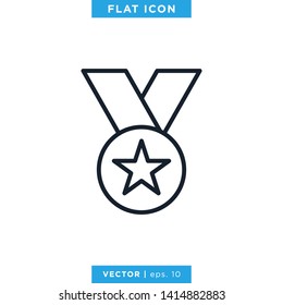 Award Medal Icon Vector Logo Design Template