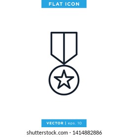 Award Medal Icon Vector Logo Design Template