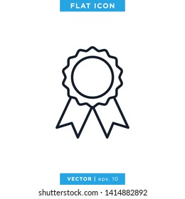 Award Medal Icon Vector Logo Design Template