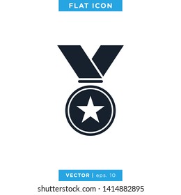 Award Medal Icon Vector Logo Design Template