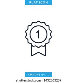 Award Medal Icon Vector Logo Design Template. Editable Stroke