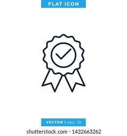 Award Medal Icon Vector Logo Design Template. Editable Stroke