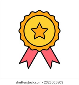 Award Medal Icon Vector Logo Design Template, vector illustration on white background