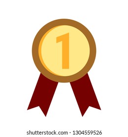 award medal icon- award winner icon - winner flat icon- win medal icon - award illustration. reward sign symbol - winner vector, achievement sign. first place isolated - Vector