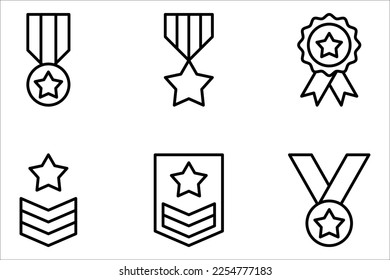 Iconos de premio y medalla establecidos. ilustración vectorial sobre fondo blanco