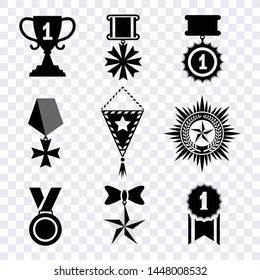 Award medal icons vector isolated on transparent background