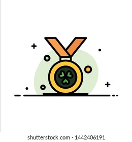 Award, Medal, Ireland  Business Flat Line Filled Icon Vector Banner Template
