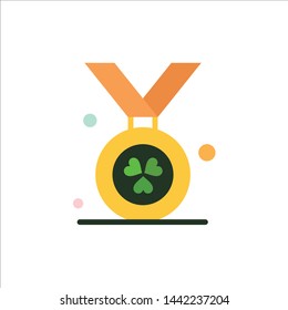 Award, Medal, Ireland  Flat Color Icon. Vector icon banner Template