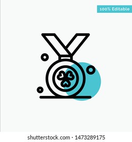 Award, Medal, Ireland turquoise highlight circle point Vector icon