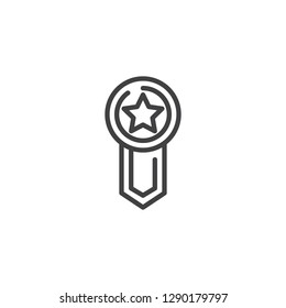 Award medal line icon. linear style sign for mobile concept and web design. Star badge outline vector icon. Symbol, logo illustration. Pixel perfect vector graphics