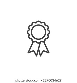 Award medal line icon. linear style sign for mobile concept and web design. Winner badge outline vector icon. Symbol, logo illustration. Vector graphics