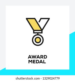 AWARD MEDAL LINE ICON SET