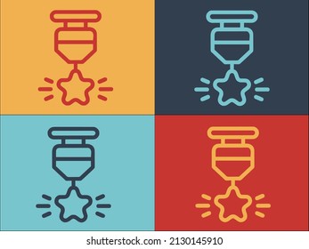 Award Medal Logo Template, Simple Flat Icon Of award,success,medal