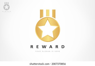 diseño vectorial de logotipo de medalla de premio