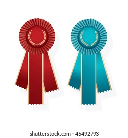 Award medal on the document.