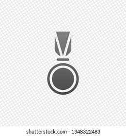 Award, medal with ribbon, icon of sport. On grid background