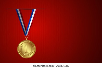 Award Medal with ribbon in Vector