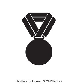 Prämienmedaille Silhouette, Vektorgrafik, flaches Design auf weißem Hintergrund