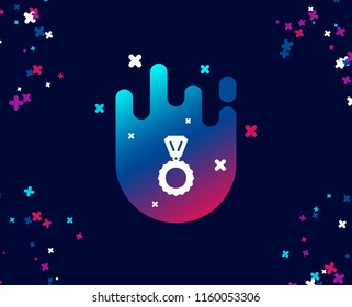 Award Medal simple icon. Winner achievement symbol. Glory or Honor sign. Cool banner with icon. Abstract shape with gradient. Vector