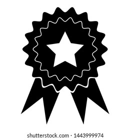 Award medal with star and ribbon icon, Achievement award badge. Certificate icon. Premium quality. Profile Verification. Achievement or award grant. quality guarantee sign – Vector 