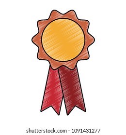 Award medal symbol scribble