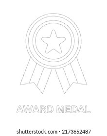 Award Medal tracing worksheet for kids