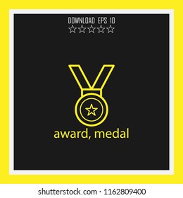 award, medal vector icon