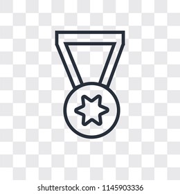 Award medal vector icon isolated on transparent background, Award medal logo concept