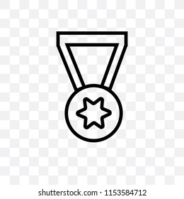Award medal vector icon isolated on transparent background, Award medal logo concept